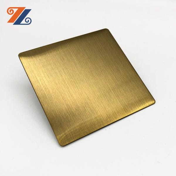 O ouro de JIS PVD chapeou a folha de aço inoxidável escovada 2mm placa de aço inoxidável de 304 linhas finas