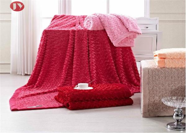 Pattern Brushed Throw Plush Fur Blanket Dry Clean Medium Warmth Durable Fabric