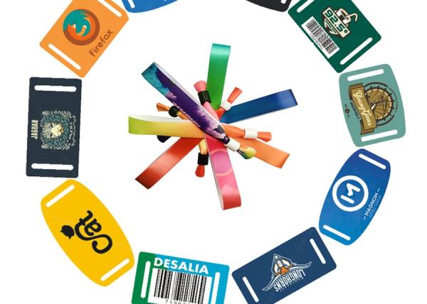 UHF Heat Transfer Print Logo RFID Elastic Wristband For Exhibition/Concert/Hospital