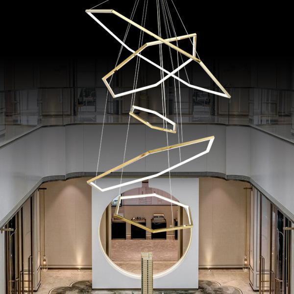 Stainless steel Acrylic Metal LED Ring Chandeliers Simple Postmodern