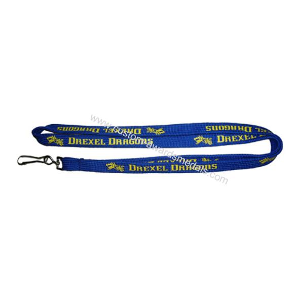 Drexel Dragons Silk Screen Printed  Polyester, Nylon, Silicone, Satin Tubular Lanyard With Metal Hook