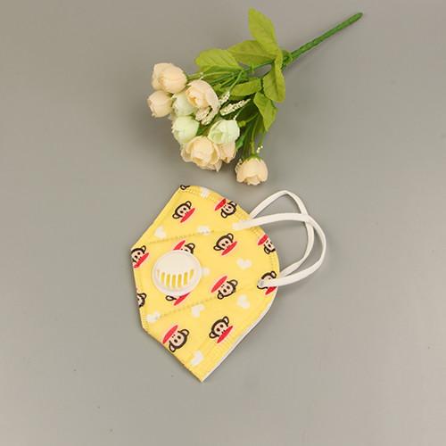 GB2626-2019 Yellow Lug KN95 Isolation Stereo Foldable Face Mask With Breathing Valve