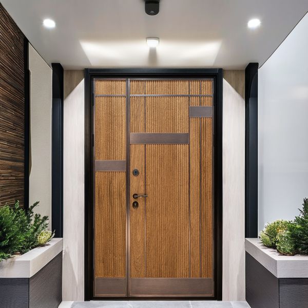 Black Swing Modern Steel Aluminum Armored Door Built for Harsh Environments