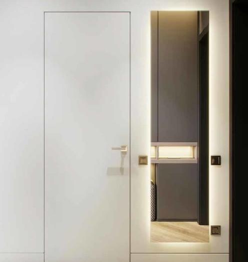 As portas interiores contemporâneas de projeto moderno fazem isolamento sonoro 210x90x15cm impermeáveis