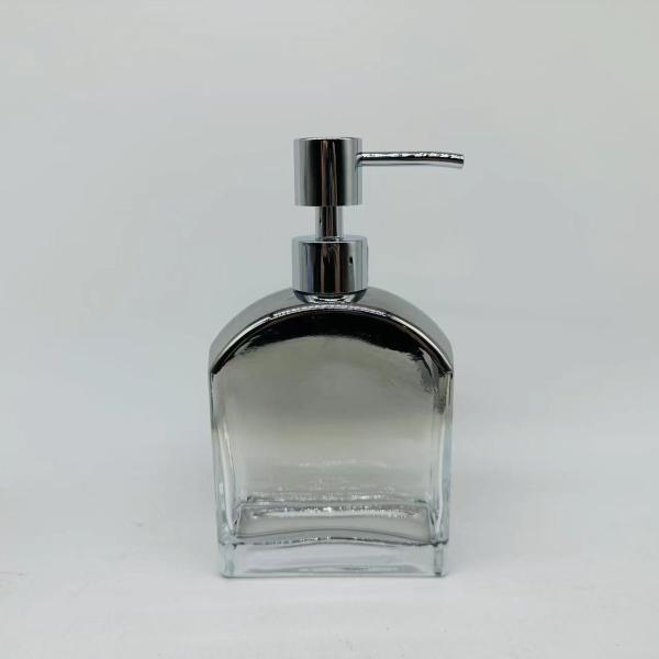 Accessoires de salle de bains en verre noir gradient de forme carrée et rectangulaire accessoires de salle de bain de luxe pinceaux de toilettes distributeur de savon à main