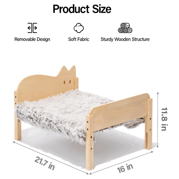 Wooden Small Cat Hammock Bed Indoor Cat Furniture Gift Pet Cat Bed Hammock