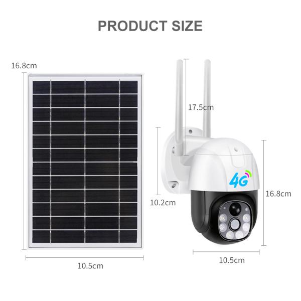 plastic outdoor low power consumption mini 1080P 2MP 4G WIFI PT camera solar security system