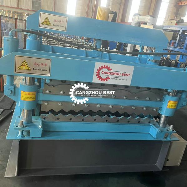 Galvanized Steel Profile Roman Roof Tile Roll Forming Machine Gearbox Driven