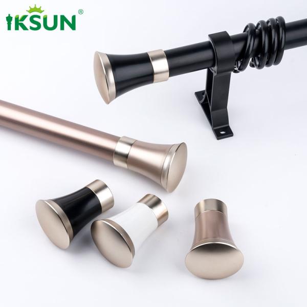 No Drilling Roman Rod Aluminum Curtain Rod Set With Brackets And Decorative Blackout Metal Rods