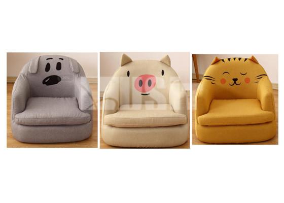 Lovely Cartoon Childrens Sofa Chair Household Washable Stable Sofa Safe Wooden Frame
