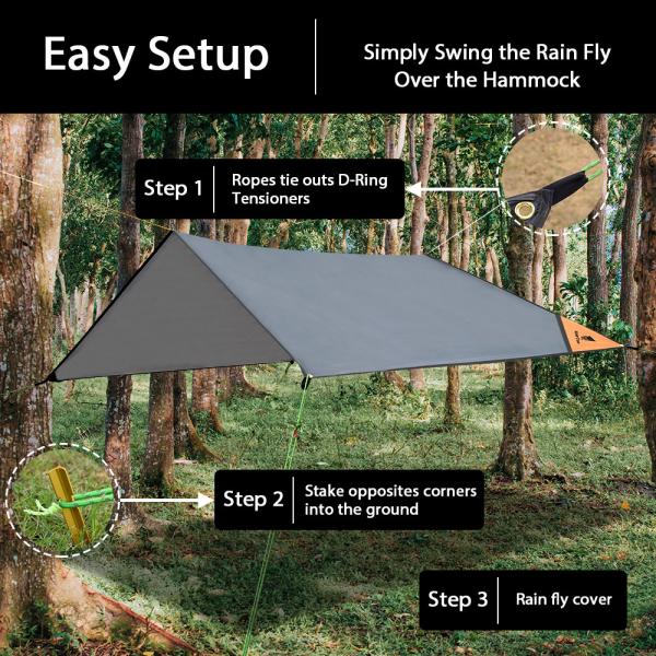 Portable PU3000mm Waterproof 150D Camping Ground Sheet