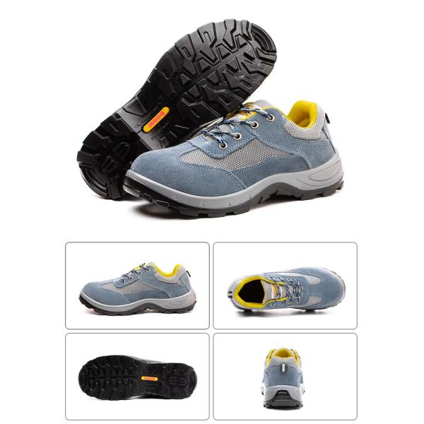 Breathable Industrial Safety Shoes Yellow Leather Steel Toe Boots For Men