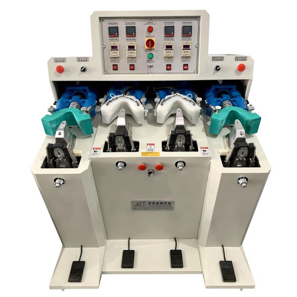 Machine de moulage de contreforts horizontaux, deux chauds et deux froids, pour chaussures