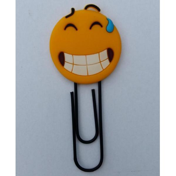 Funny Emoji Rubber PVC Bookmarks / 3d PVC Book Clips For Scenic Spot Promotional Gift