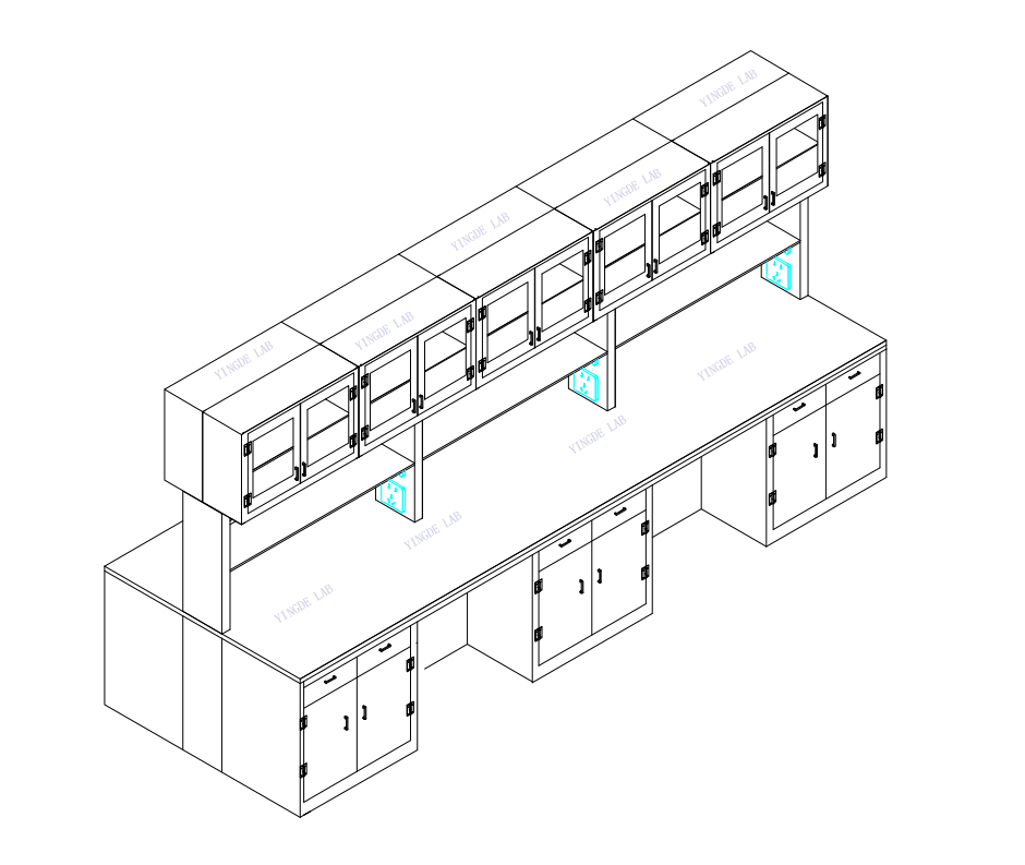 PP Lab Work Bench Corrosion Resistant Modular Lab Benches White With Double Layer Storage Rack