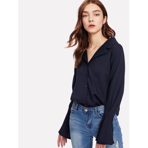 long sleeve casual blouse designs for women