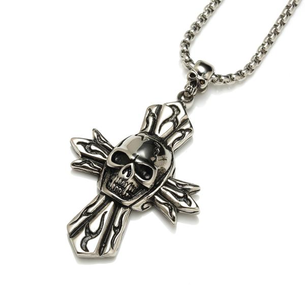 Hot sale big cross stainless steel necklace men body jewelry necklace