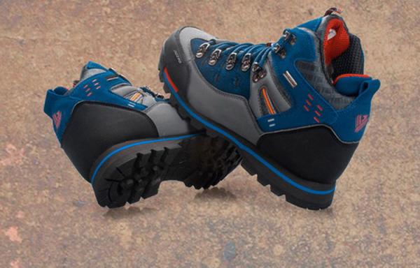 Botas de cuero artificial azul para correr y hacer senderismo en el desierto rojo, montañismo, para hombres y mujeres