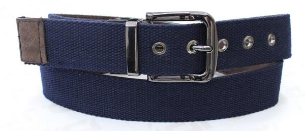 Durable Two Ways Use Of PU Mens Web Belt Laser Logo On Reversible Buckle