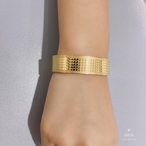 stainless steel tide brand jewelry gold diamond wide bracelet all-match bangle
