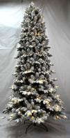 7.5 Foot PE Pinecone Christmas Tree With White Downy Shawl