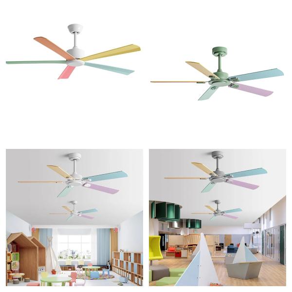 Wholesale factory 42/52/56 Inches Remote DC plywood Blade Fashion Design Modern Living Room Kitchen Coffee Shop Ceiling Fan No Light