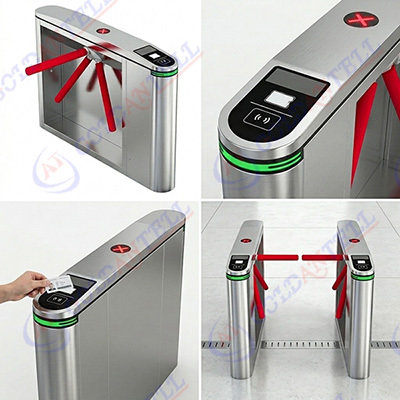 Malaysia LRT MRT Tripod Turnstile QR Code RFID Ticketing Access Control for Public Transit and Theme Park SUS304 CE