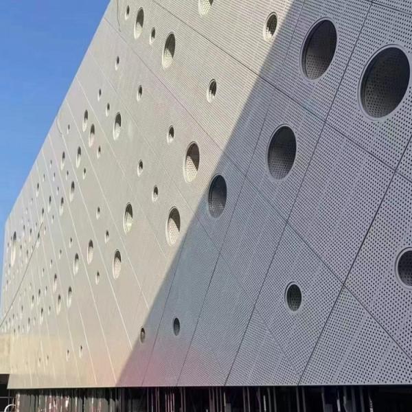 Waterproof Aluminium Perforated Panel Metal Curtain Wall Round Hole