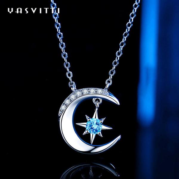 топаза ожерелья звезды луны 2g 0.69ft ожерелье сердца привесного ультрамодного твердое серебряное