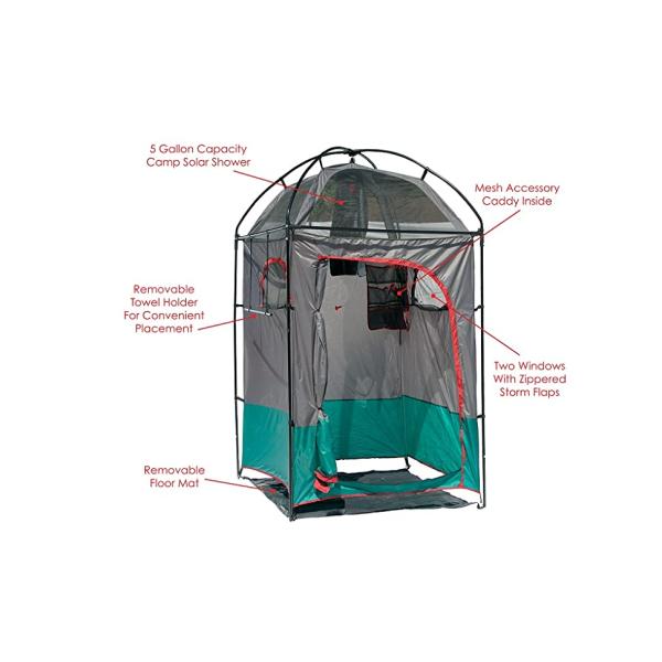 Shower Shelter – Giant Portable Outdoor Pop UP Camping Shower Tent Enclosure – Changing Room – 2 Rooms – Instant