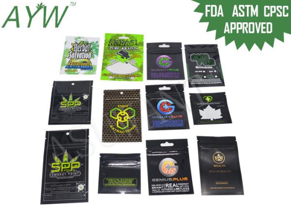1oz Smell Proof Marijuana Bags Easy Closure With Top Zippers / Custom Printing