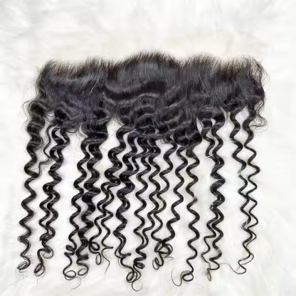 13x4 Customized 20A Natural Hairline Super Thin HD Lace Frontal Loose Deep 100% Brazilian Human Hair Extensions