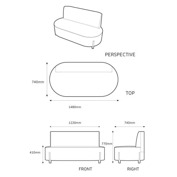 Card Seat Living Room 120*60*100 cm Modern Sectional Couches