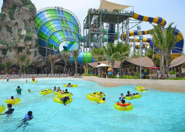 Fiberglass Big Tornado Water Slide Customized Size 4 Loads For Outdoor