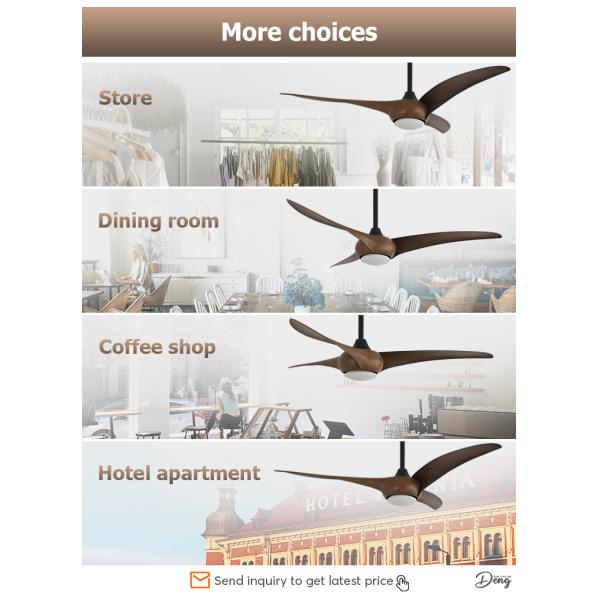 Ventilador de tecto LED com comando remoto e amortecimento de luz Dimmer de apoio Dimmer Sim Rodas descendentes 6