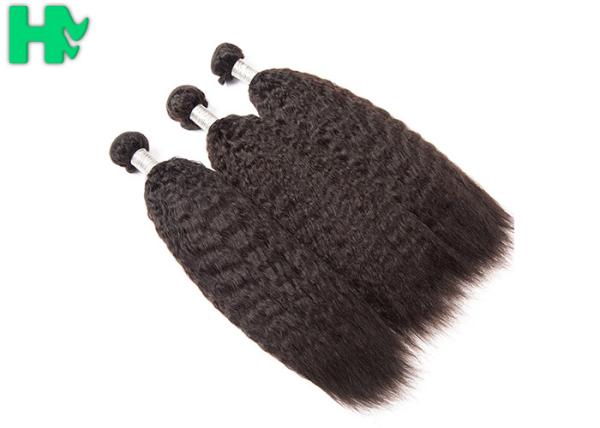 8’’-30’’ Virgin 100% Natural Human Hair Extensions Kinky Straight Double Weft