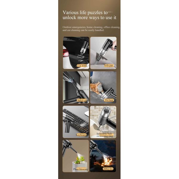 Mini Portable Car Vacuum Cleaner Wireless Handheld Lightweight Quiet Rechargeable