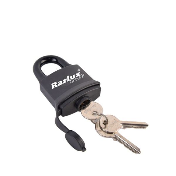 High Security RARLUX Waterproof Windproof Padlock Steel Key Iron Material Solid Brass Cylinder Short Shackle Weatherproof Rubber