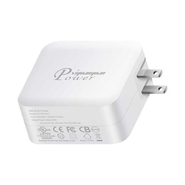 100W USB-C GaN Wall Charger with US 2-Pin Plug