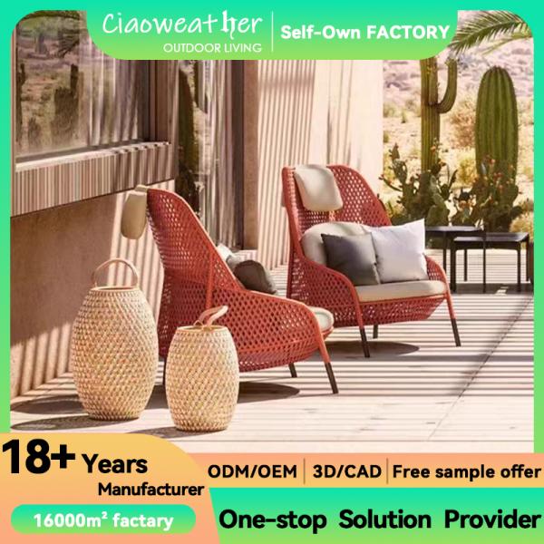 Villa Balcón Muebles de jardín Moda Sofá de rotín al aire libre para hotel y hogar
