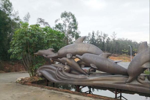 Cast Metal Bronze Animal Sculptures Realistic Style For Public Decoration