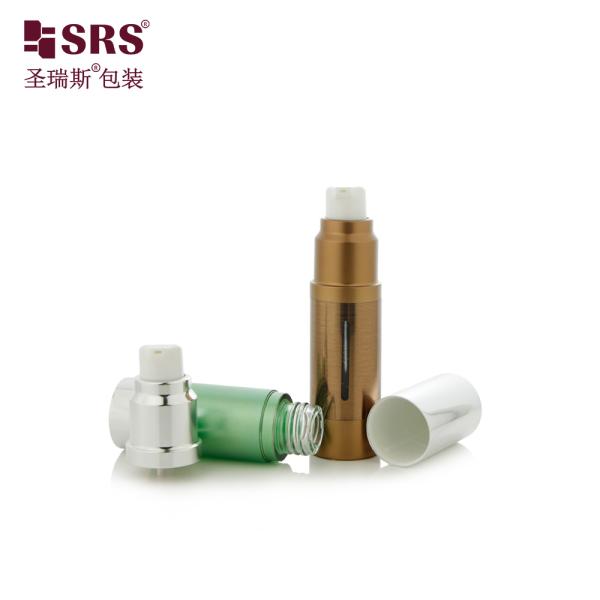 A022B 15ML 30ML 50ML Plastic Airless Pump Lotion Bottle For Cosmetic Serum Aluminum Cap Luxury Packaging