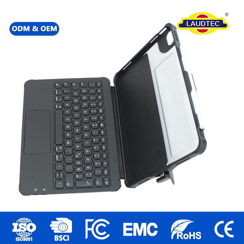 OEM Tablet Keyboard Folio Case with Trackpad for iPad A16-No Battery Safety Certified CE/RoHS for Education/Business Bulk Order