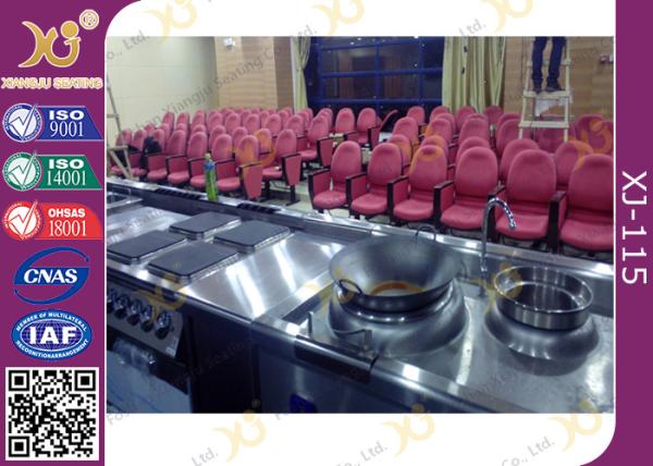 Flame retardant Fabric cover Auditorium Chairs with PAD 580mm center distance for audience room