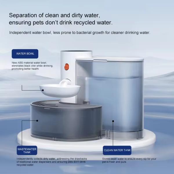 330*235*250 mm Automatic Smart Cat Fountain Water Dispenser with Wireless Dirty Water Separation and Live Clean Function