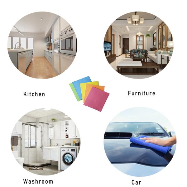 500gsm Absorbent Disposable Dish Cloths 20X18CM Swedish Cellulose Sponges