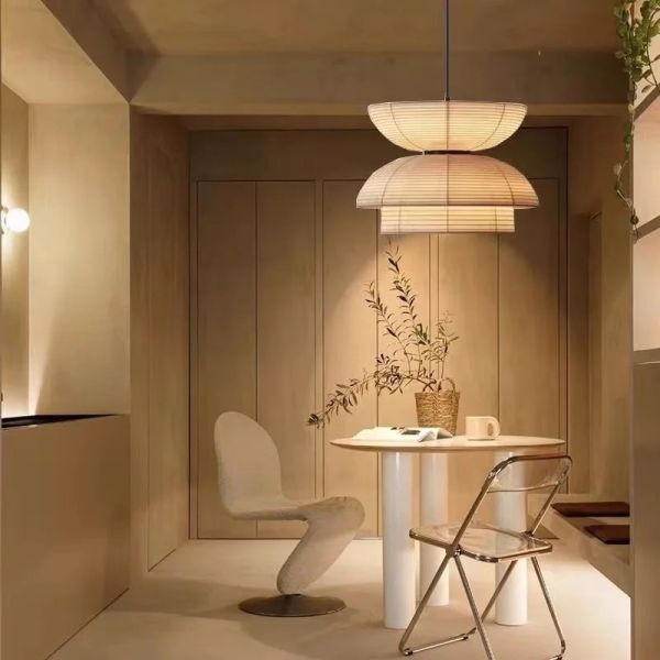Japanese Pendant Lights Vintage Fabric Lantern Wabi Sabi Lights (WH-VP-335)