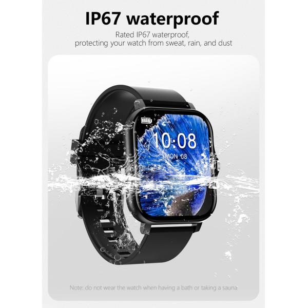 Full Touch Screen Women Men CT02 Smart Watch Square Shape 240x280 IPS