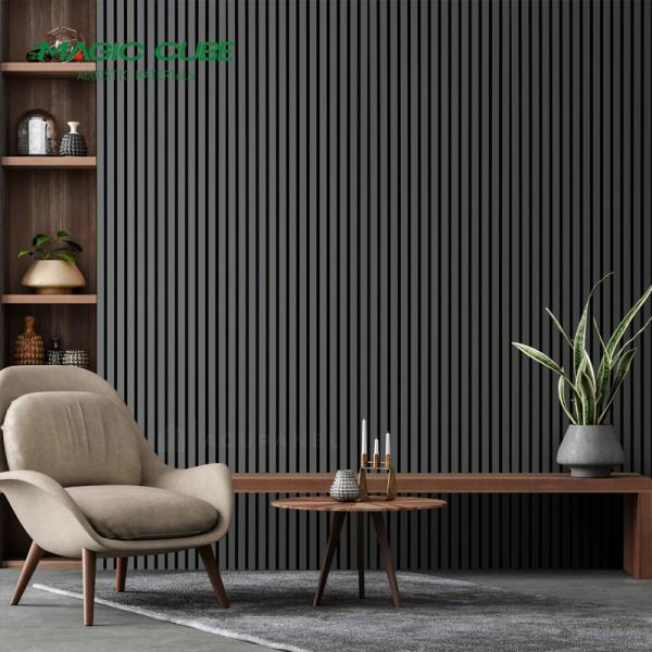Customized Acoustic Slat Wood Panels Dustproof And Flame Resistance