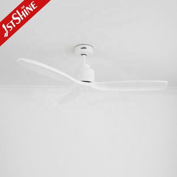 52 polegadas de lâmina de madeira maciça branca motor DC LED ventilador de teto não equipado não aplicativo controlado